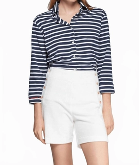 Quick Dry Material two piece outfit Tea Sweatshirt Bermuda Short In White