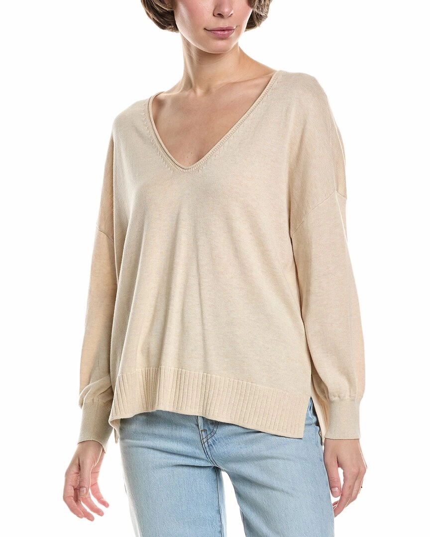 Light Reflective Yarn Lilla P 3/4-Sleeve Drop-Shoulder Sweater