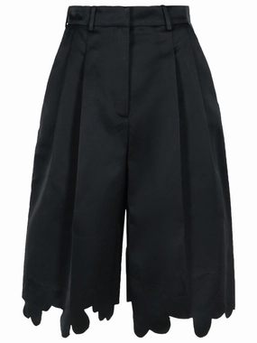 Black Viscose Blend Shorts Sun Protection
