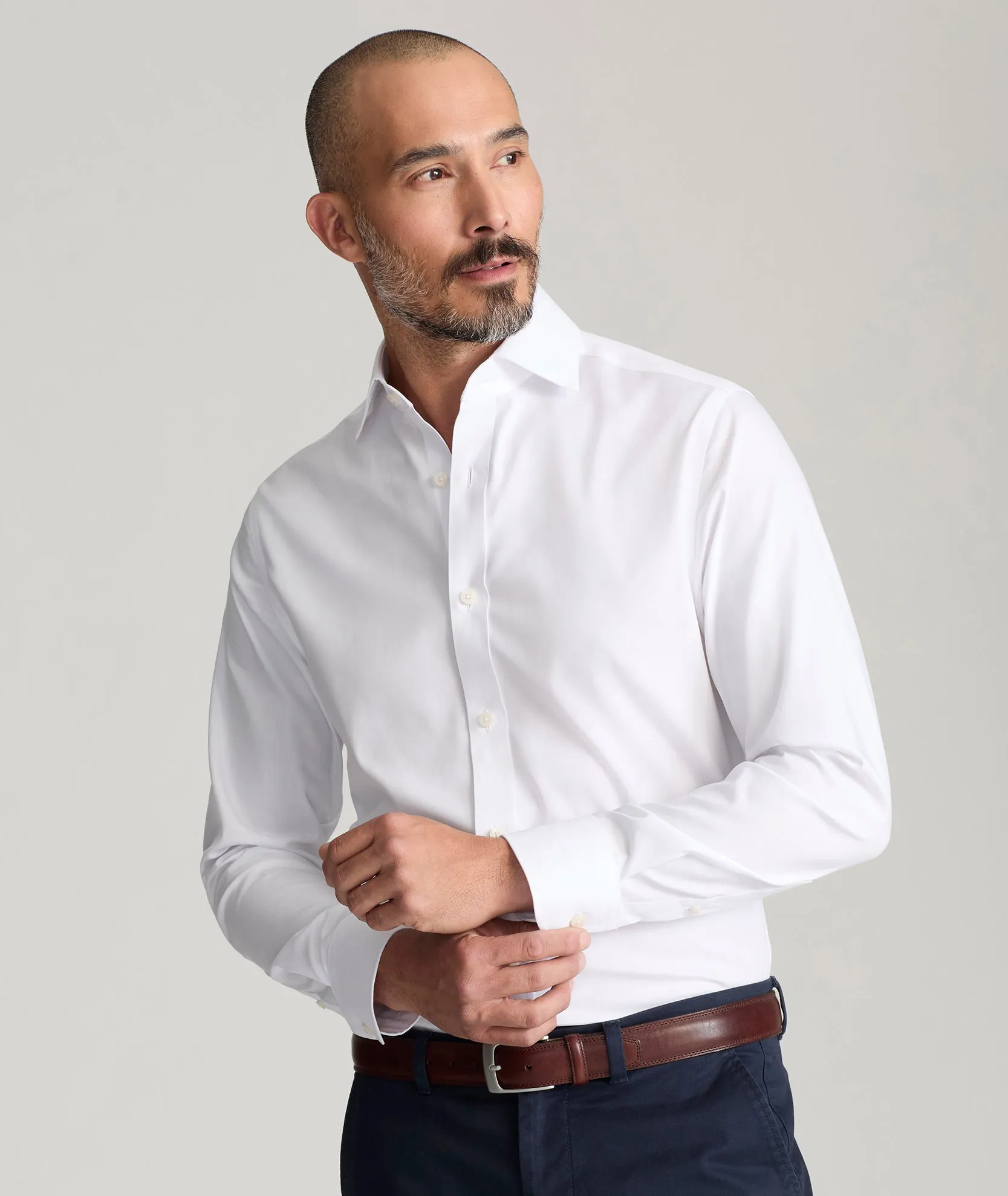 All day wearability Linen blend Wrinkle-Free Dress Shirt