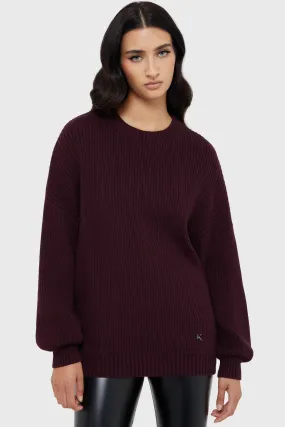 Belinda Sweater [AUBERGINE] Fast Drying Material