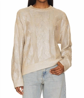 Everly Pullover Sweater In Gilded Castle Soft Material