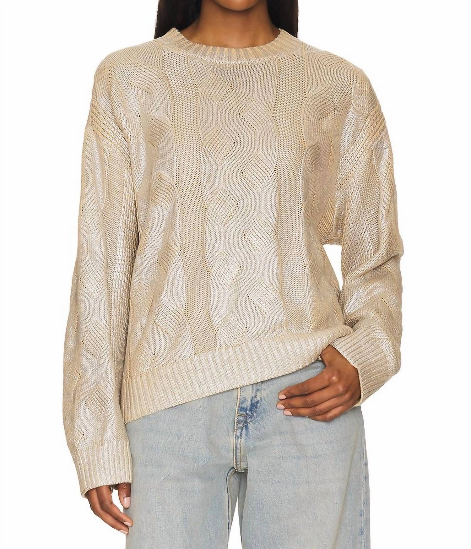 Everly Pullover Sweater In Gilded Castle Soft Material