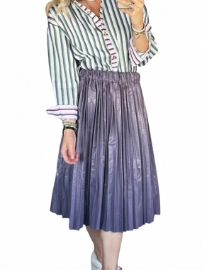 Dance Practice Faux Croc Pleated Skirt In Purple