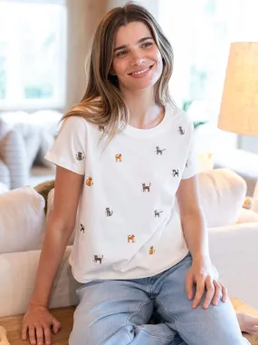 Fave Little Things Embroidered Tee - White Cats Tagless Design