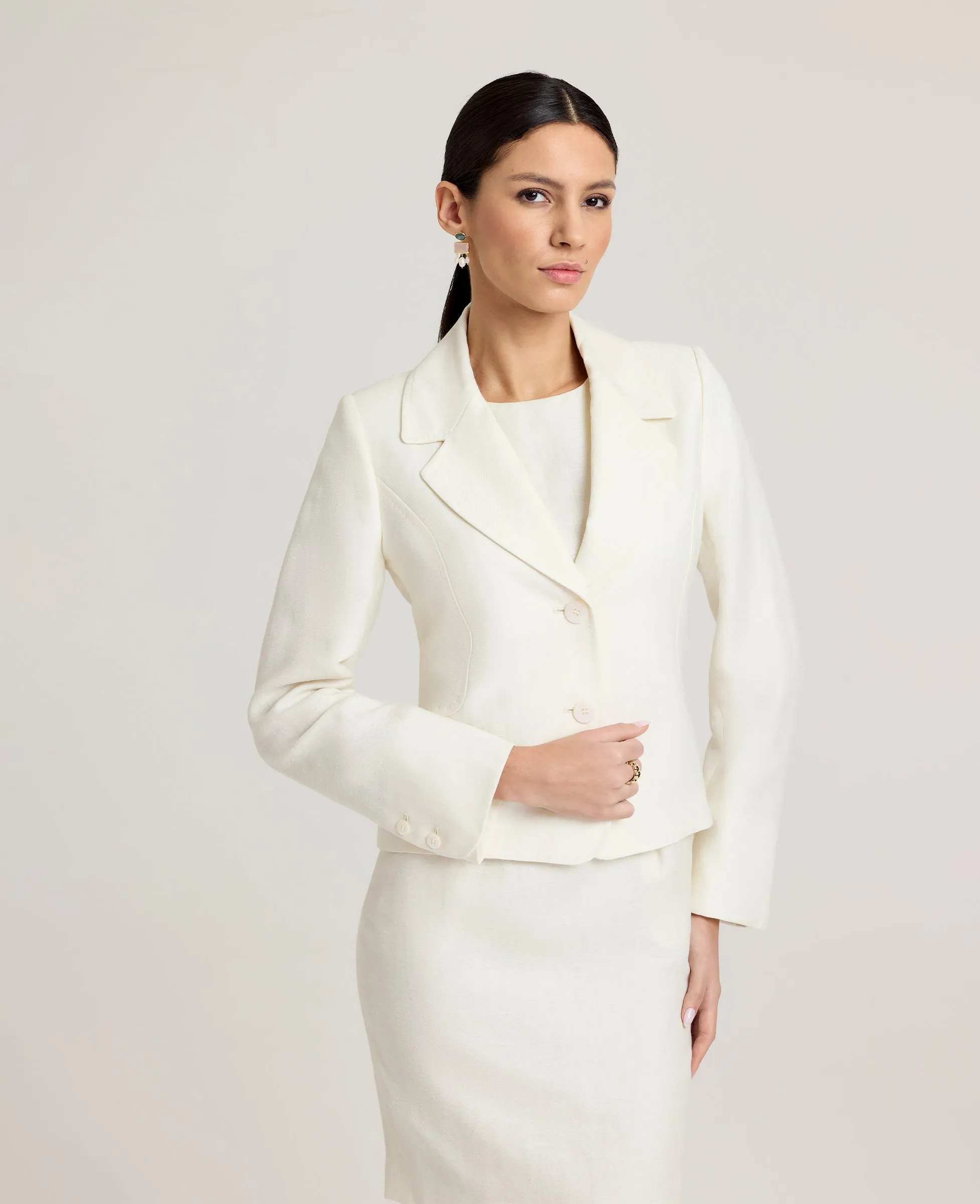Meryl Cute Fitted Jacket Easy Care Finish Smooth Zipper Track