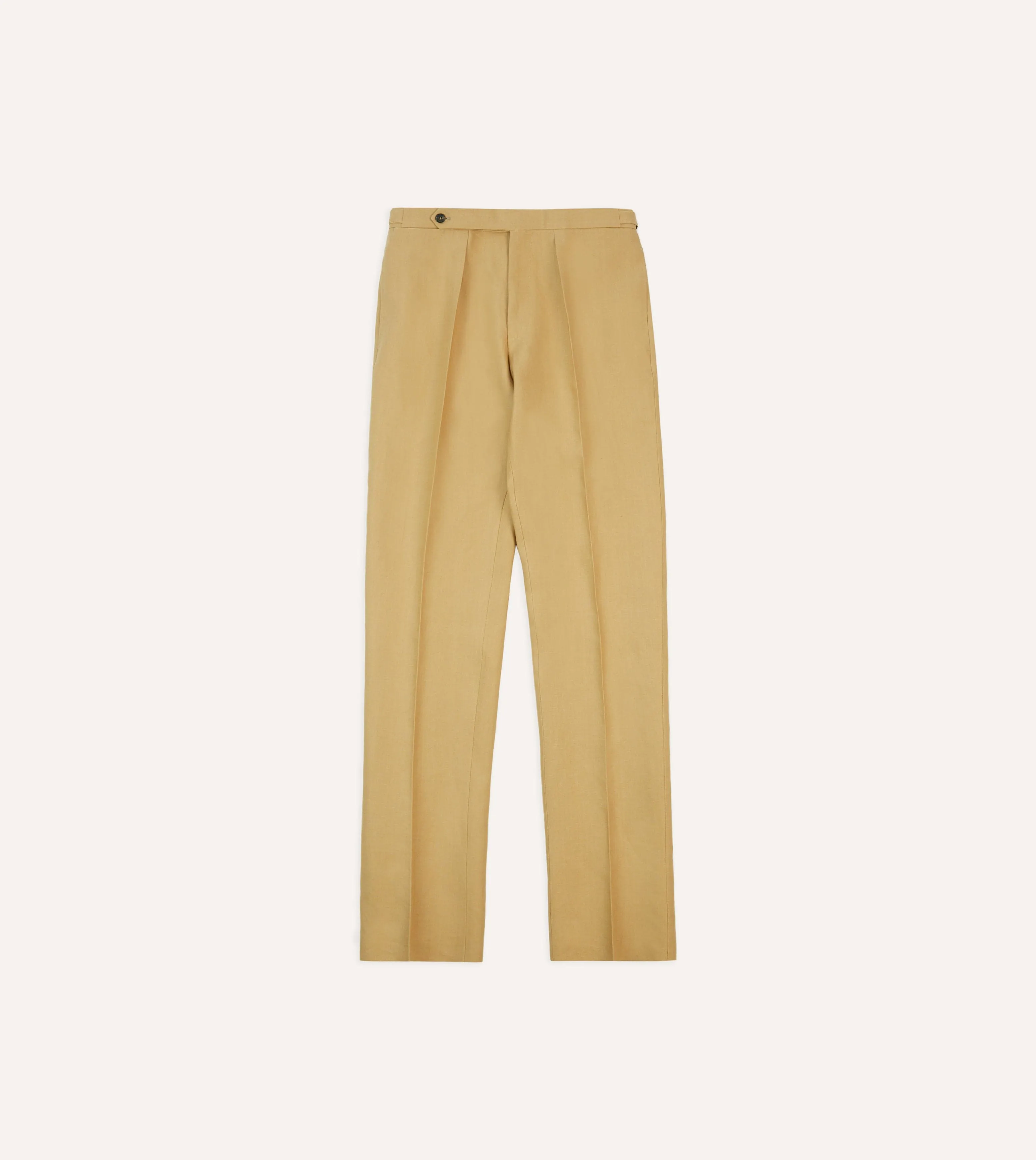 Sand Irish Linen Single Pleat Trouser HypoallergenicMaterial Non Binding Waist