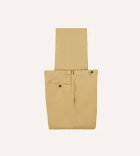 Sand Irish Linen Single Pleat Trouser MultiPocket No Iron