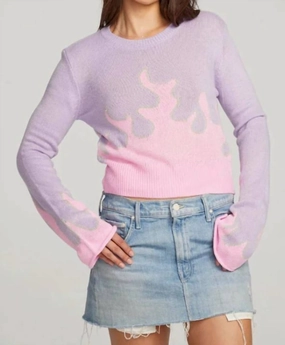 Flame Sweater In Digital Lavender Layering pieces Ergonomic Sleeve Design