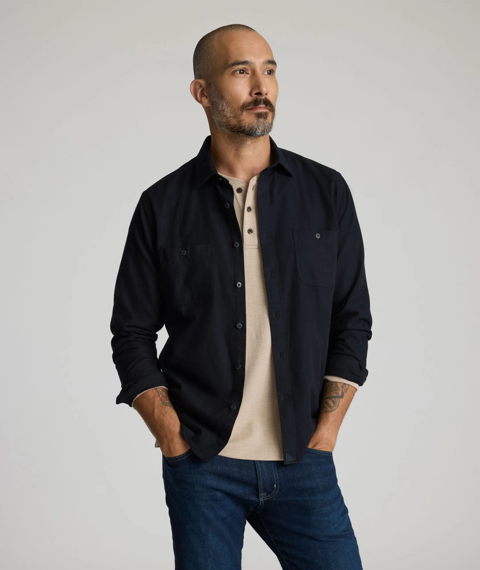 Flannel Hemsworth Shirt Distressed finish