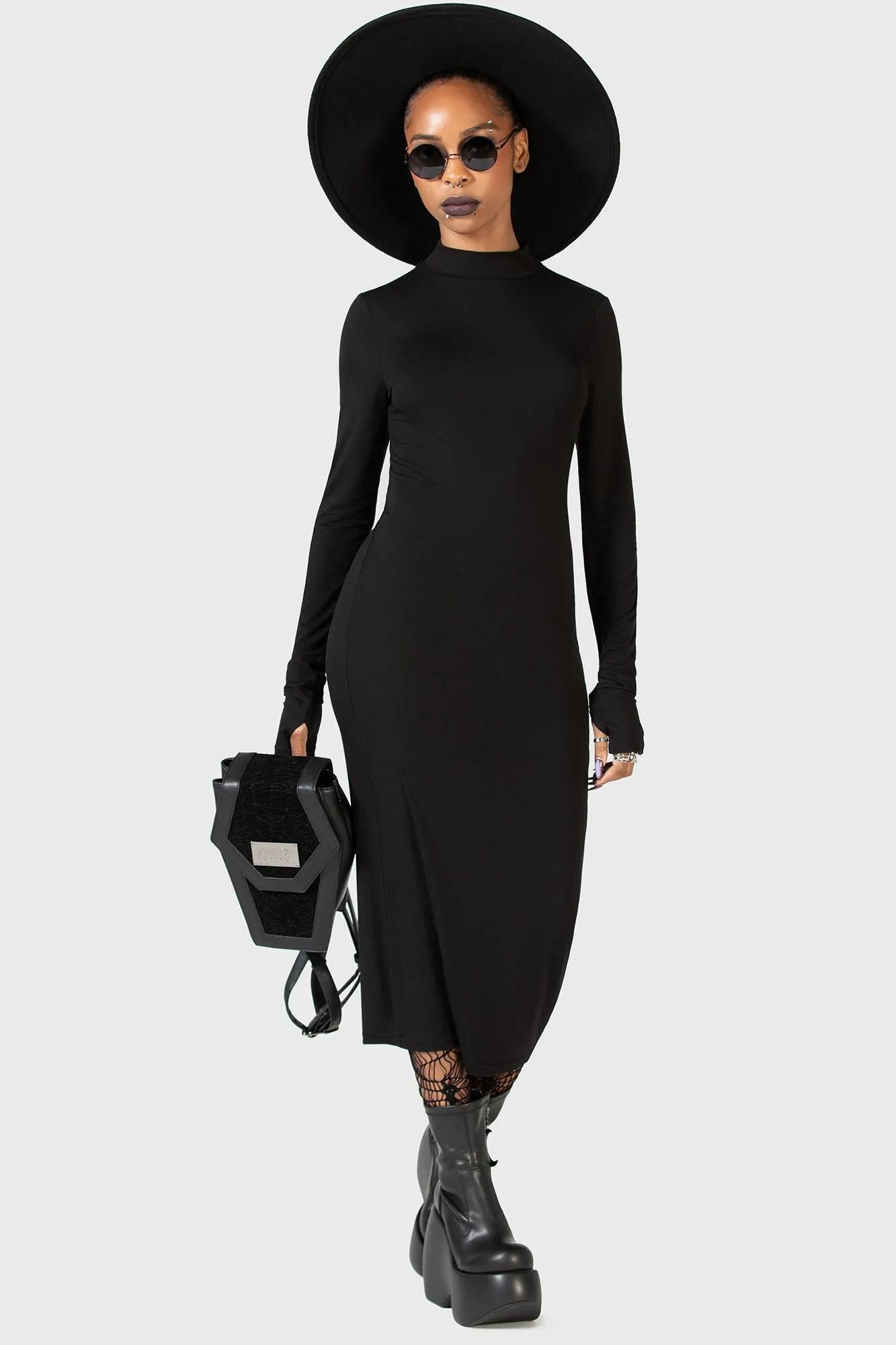 Clasp-Closure Flash Of Presence Midi Dress