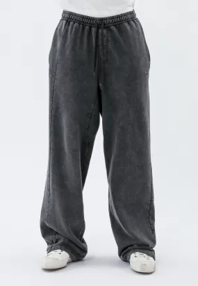 WIDE ACID PANTS WASHED CHARCOAL Breathable Lining Sporty Function