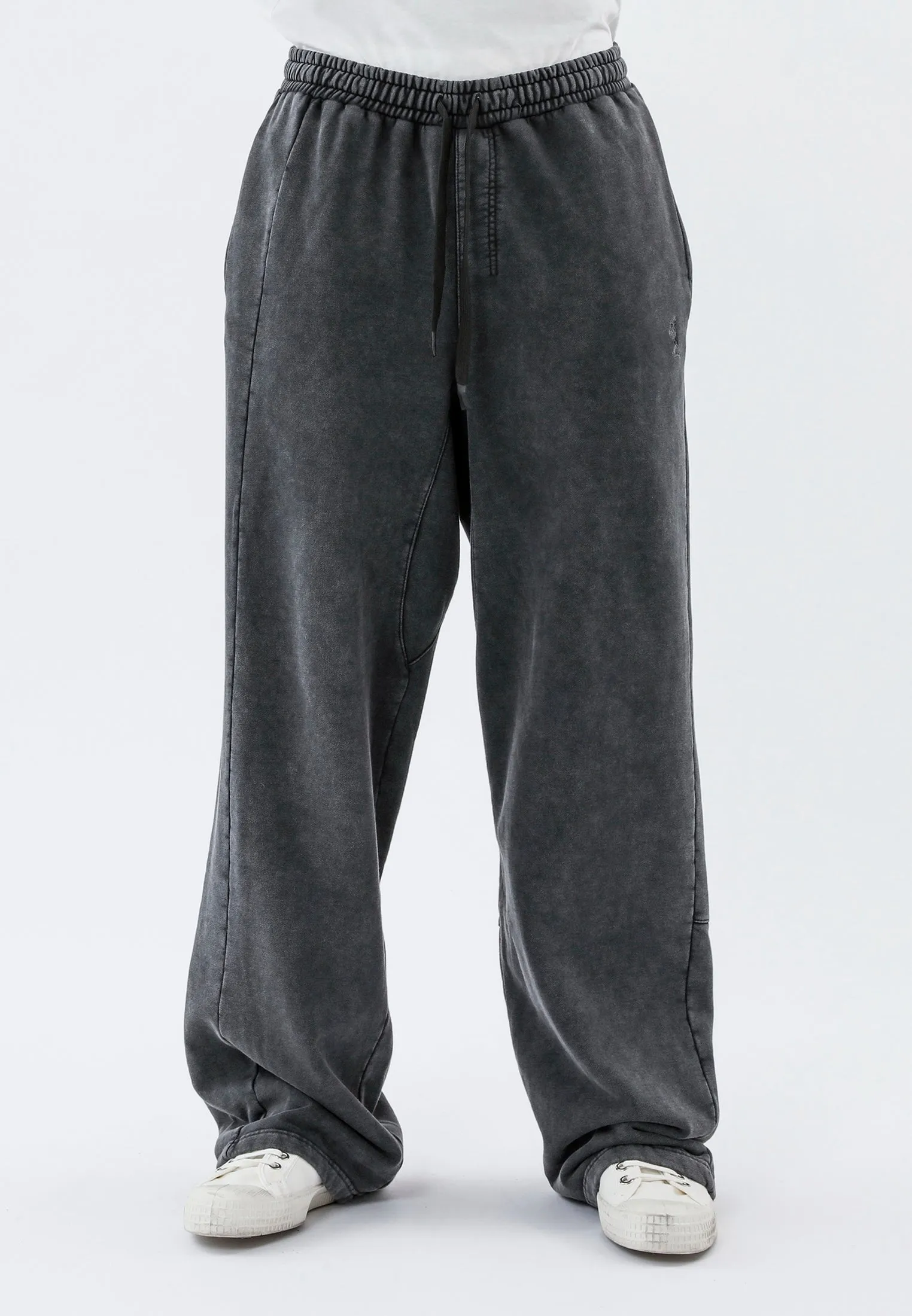 WIDE ACID PANTS WASHED CHARCOAL Breathable Lining Sporty Function