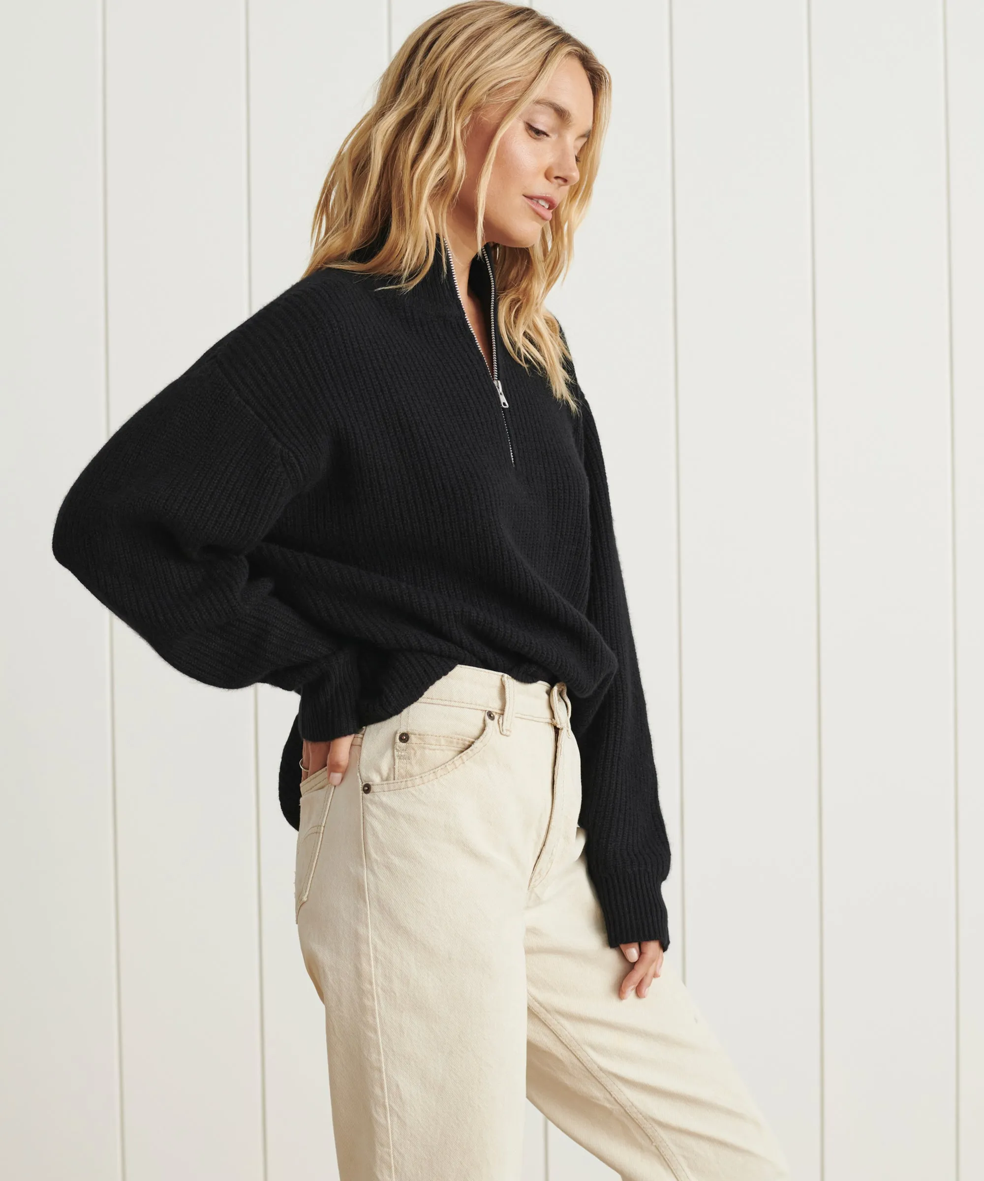 MoistureWicking Breathable mesh Cashmere Half Zip