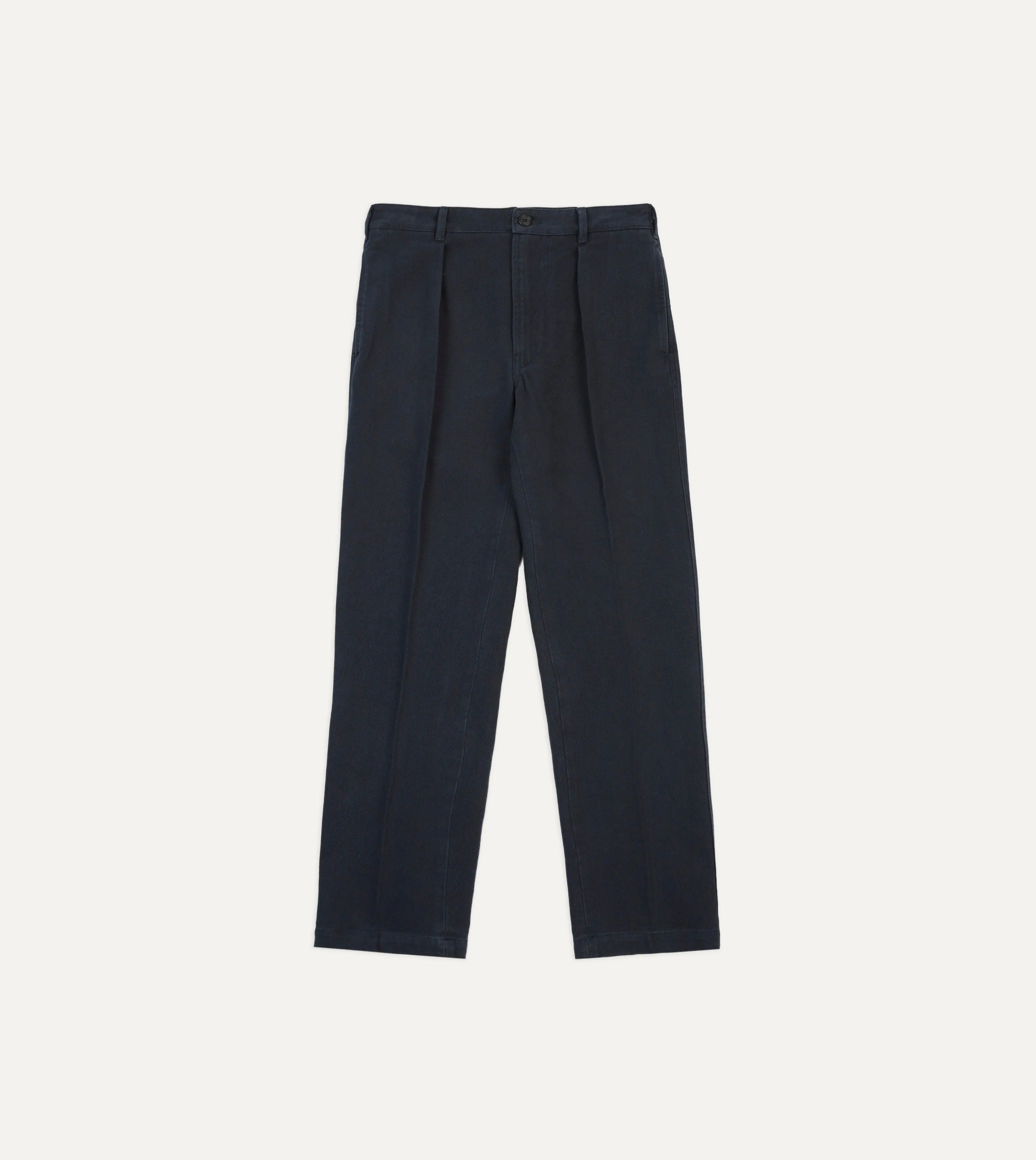 Double Stitched Seams Dark Navy Heavy Cotton Twill Games Trousers