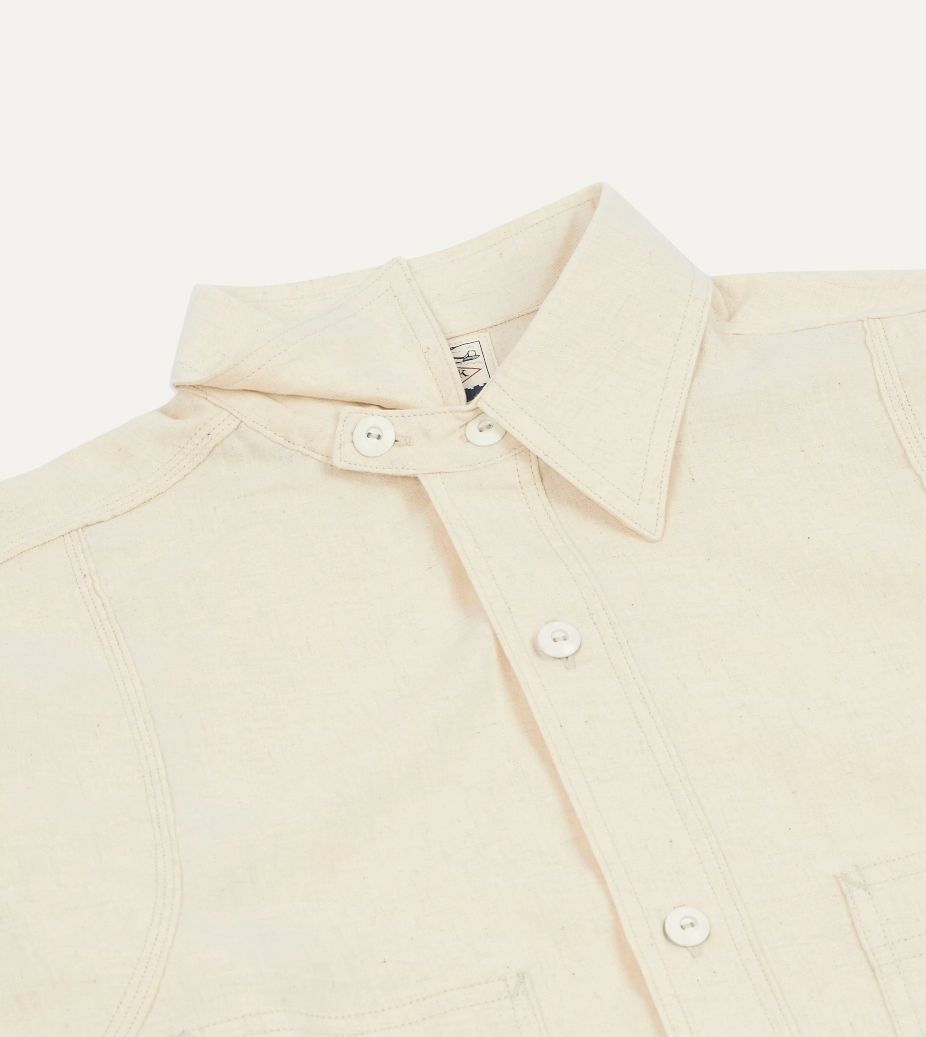 Road Trip Ready Big Yank '1920' Ecru Cotton-Linen Twill Flyer Shirt