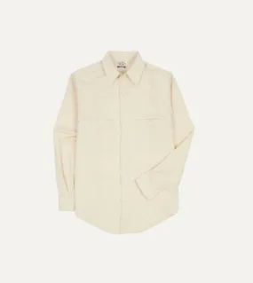 Versatile Piece Big Yank '1920' Ecru Cotton-Linen Twill Flyer Shirt