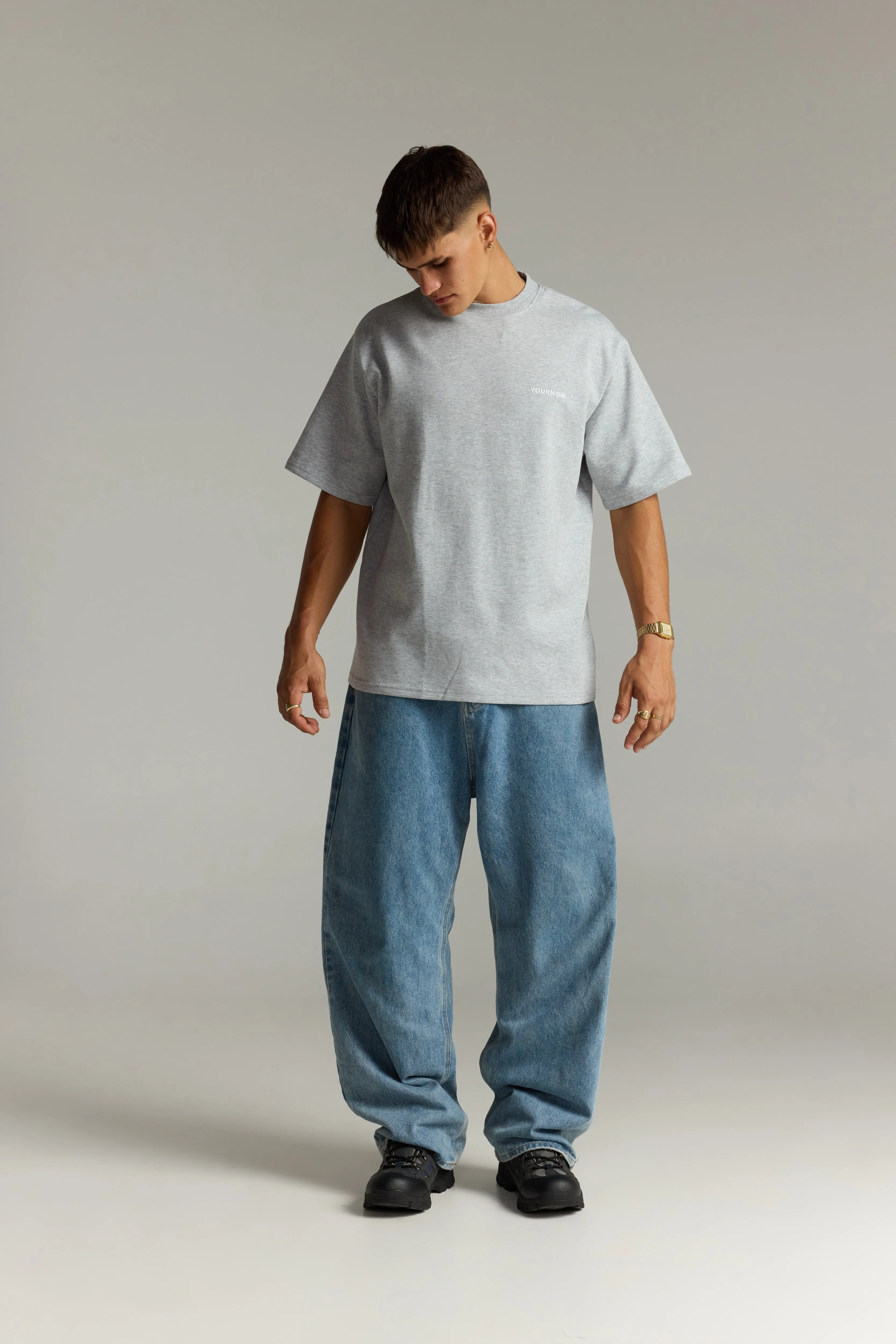 Core Standard Heavyweight Tee | Heather Grey Daily Outfit Style