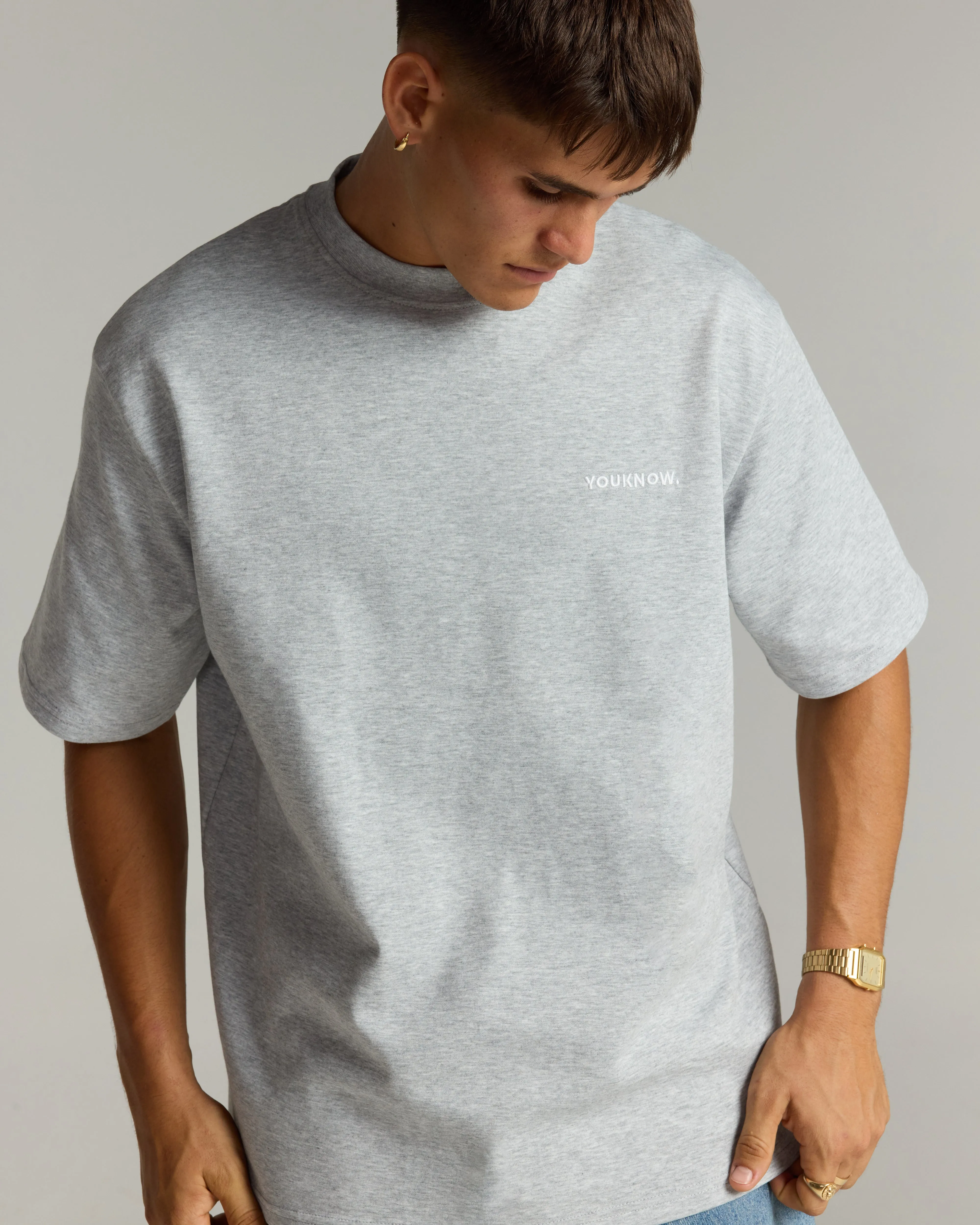 Core Standard Heavyweight Tee | Heather Grey Urban Fashion Look Classic Style