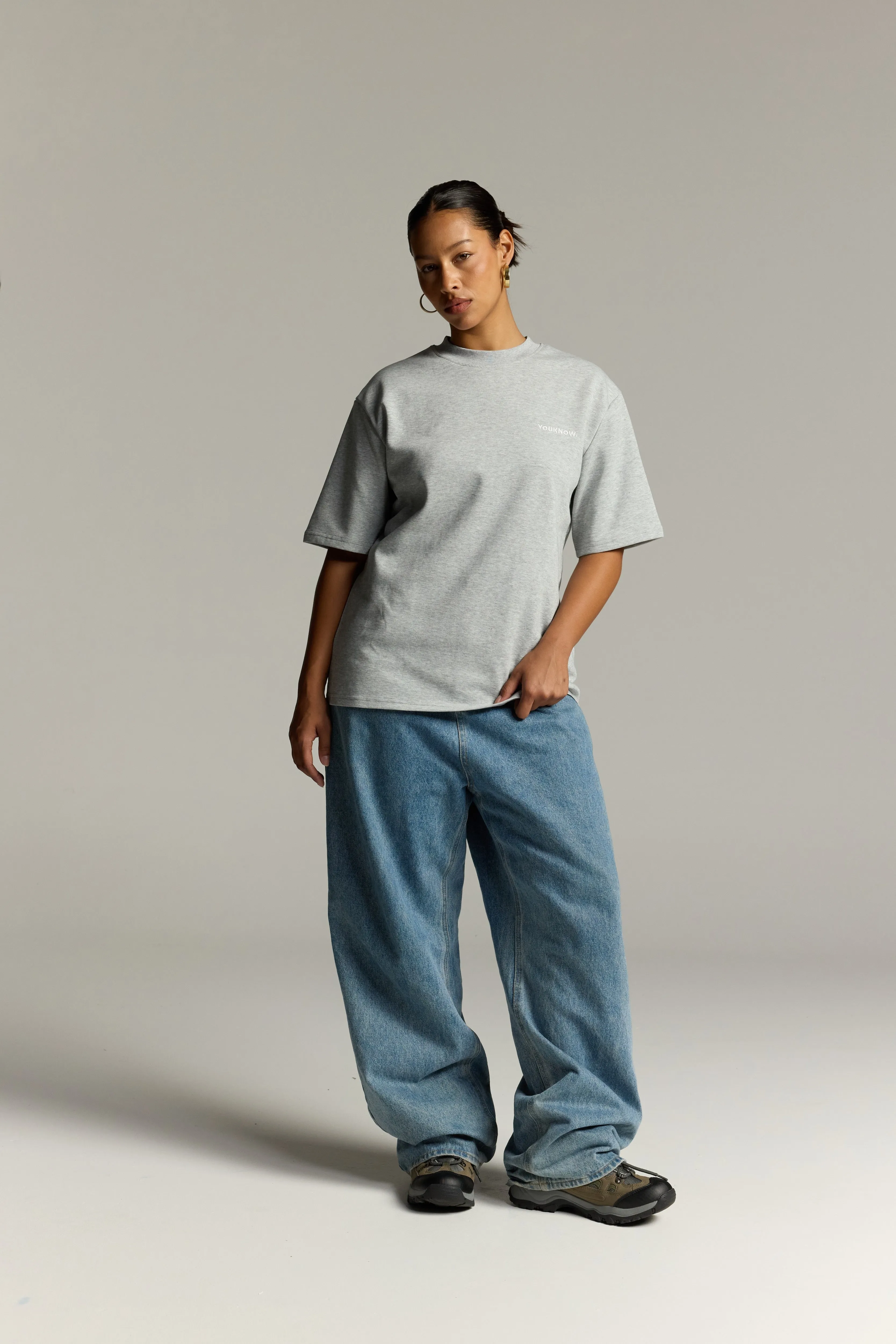 Modern Trend Look Core Standard Heavyweight Tee | Heather Grey