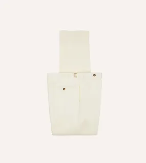 Ecru Irish Linen Single Pleat Trouser Chilly Day Layers Effortless Style