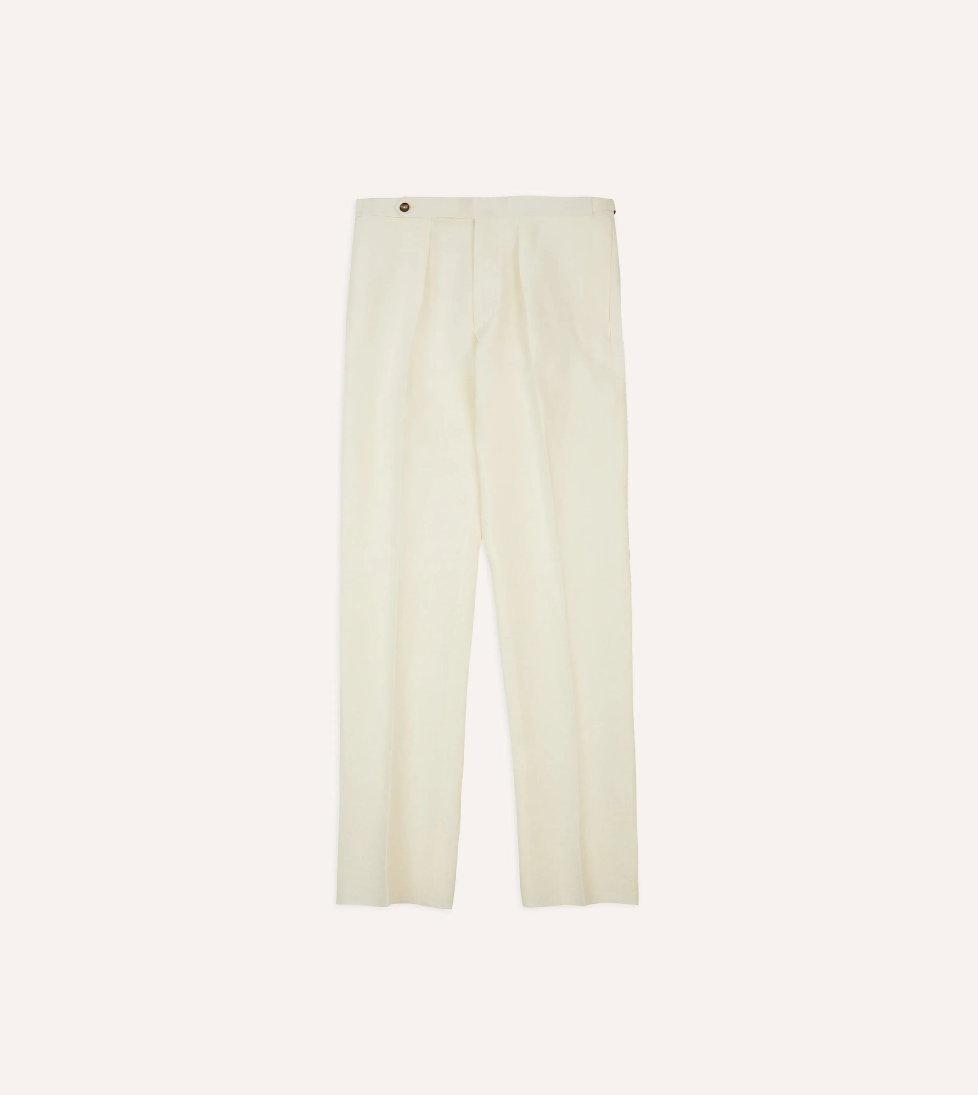 SecureClosures SlimFit Ecru Irish Linen Single Pleat Trouser