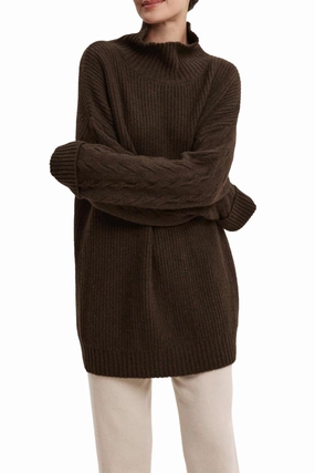 Yak Wool Turtleneck Sweater In Coffee Chic Style soft fit