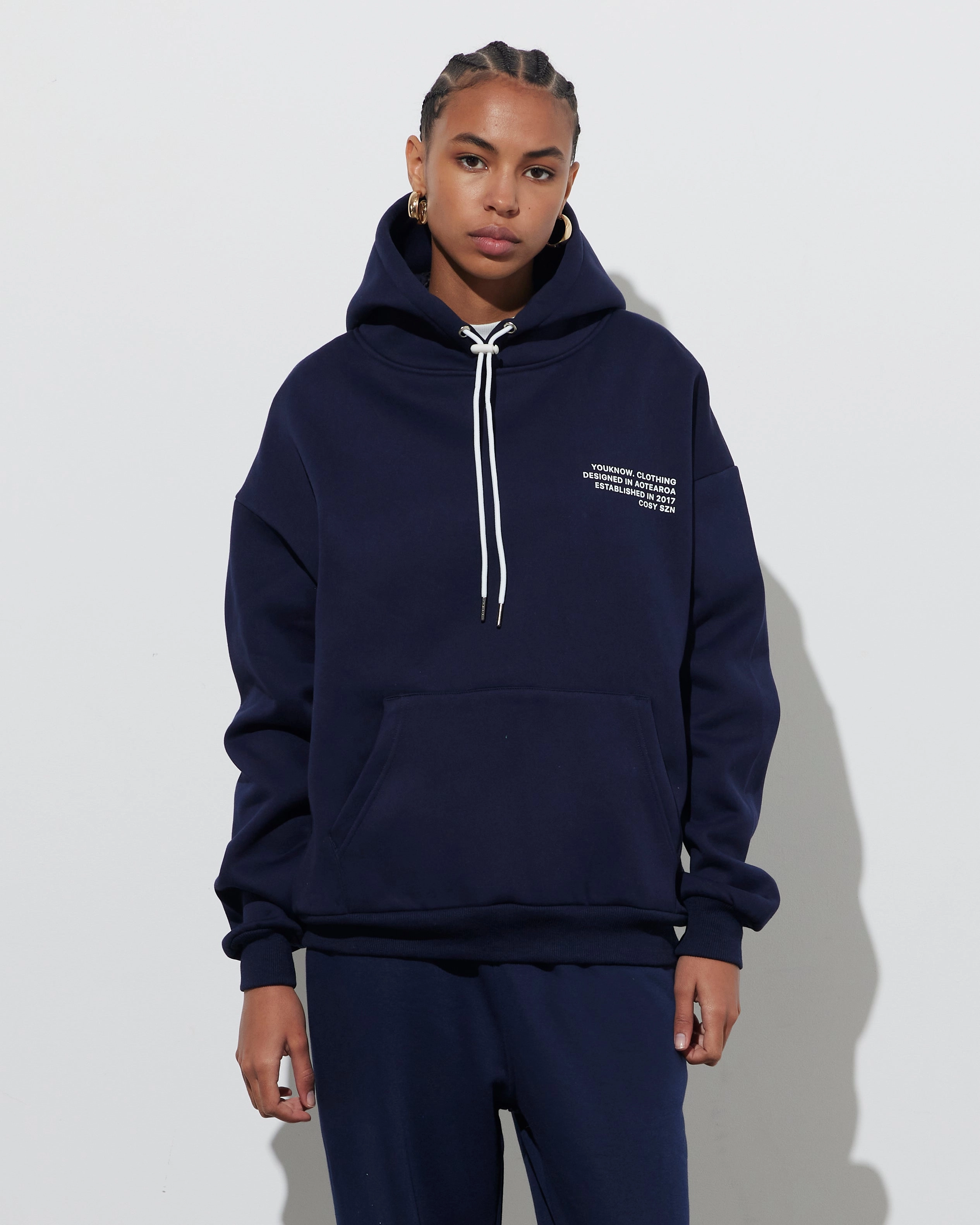 Cosyszn Hoodie | Navy Party casual Pre Shrunk Cotton