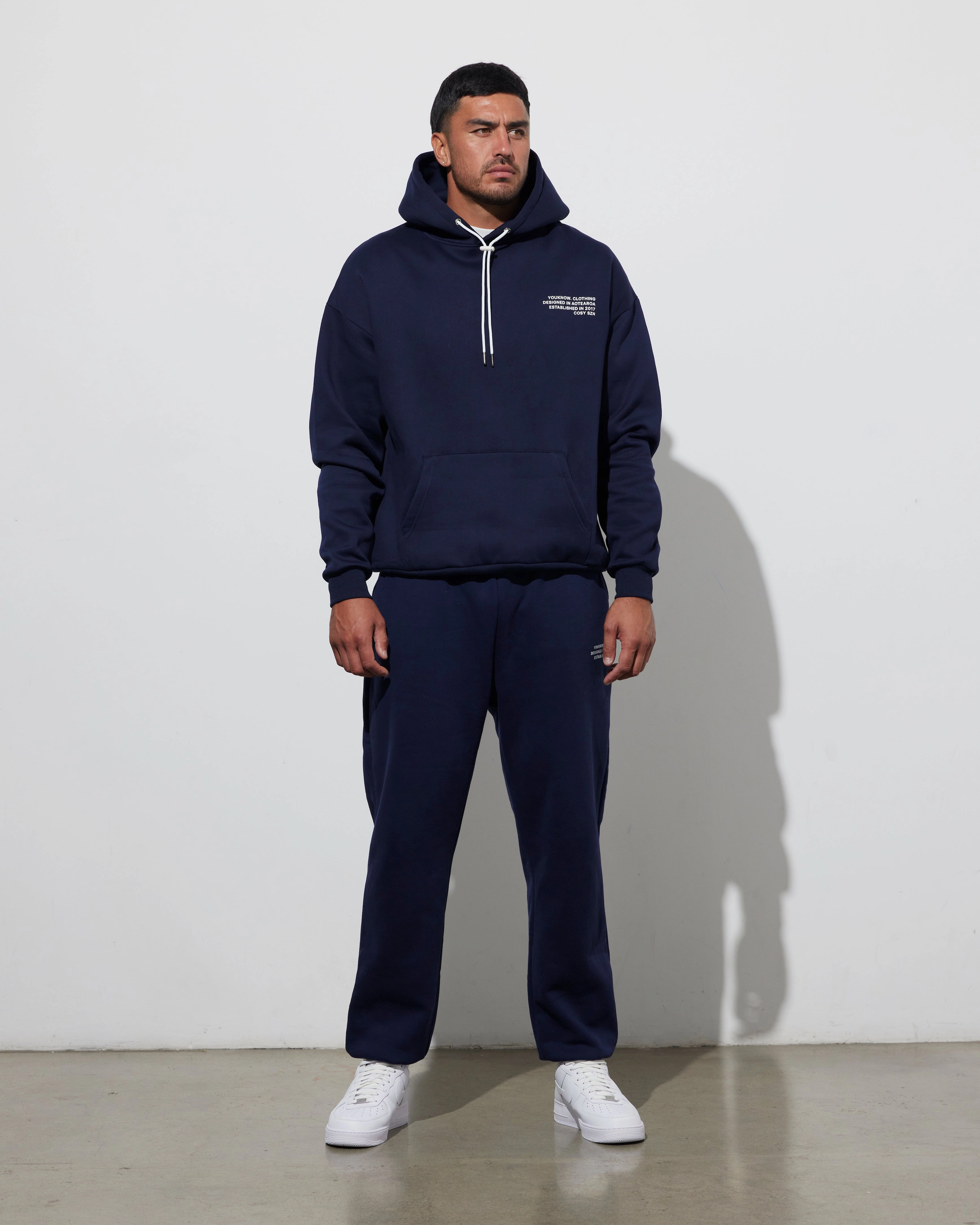 Cosyszn Hoodie | Navy Weasel like Subtle pattern
