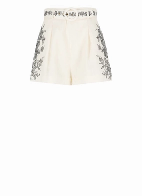 Hypoallergenic Textile Easy Comfort Fit Ivory Linen Shorts