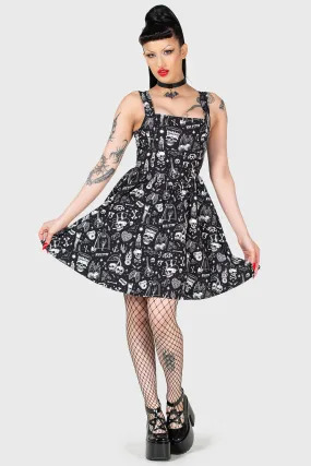 Flipped Mini Dress Garden Scene Soft Mesh