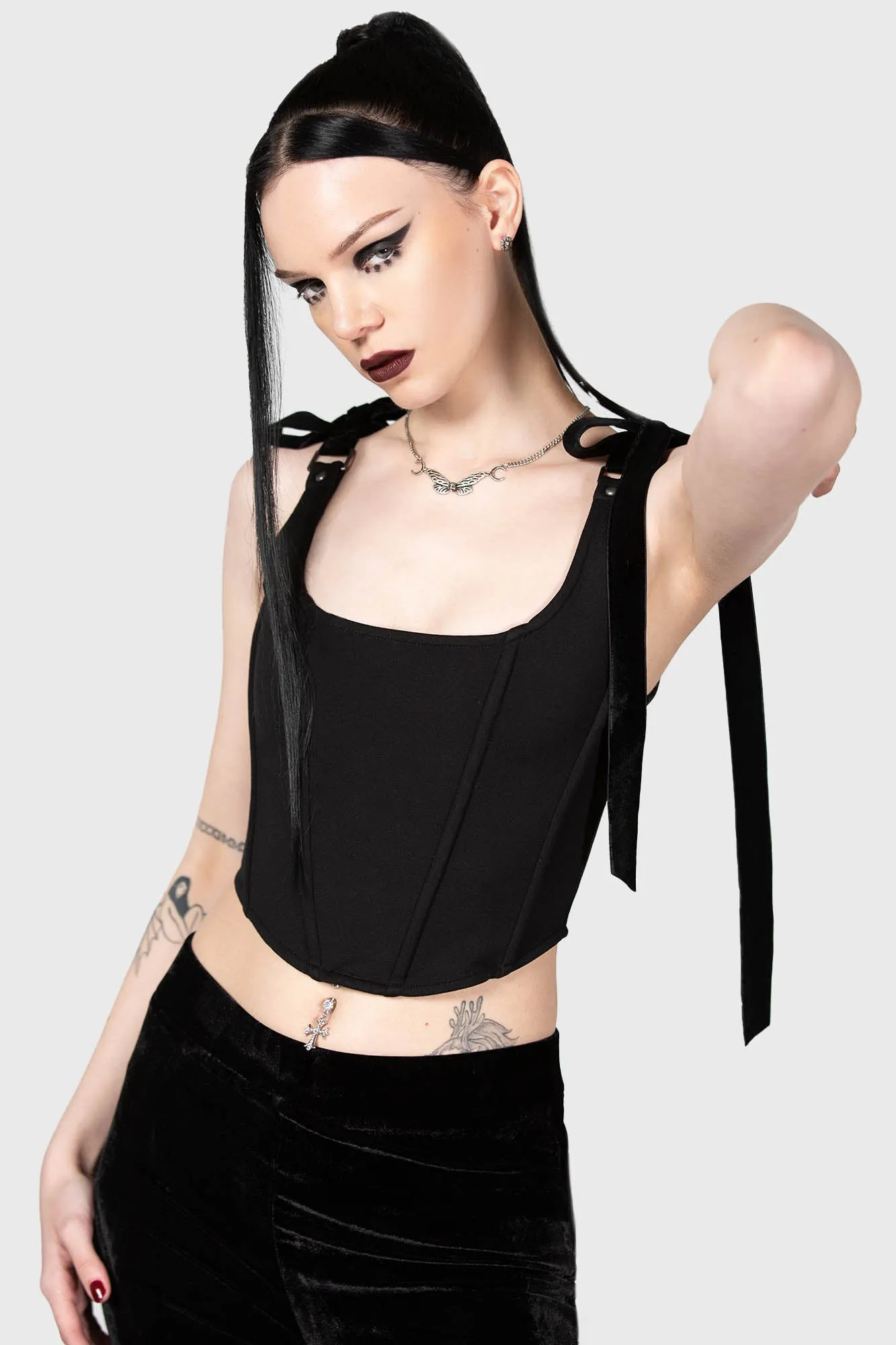 Slim Fit Design Simple Cut Flora Corset Top
