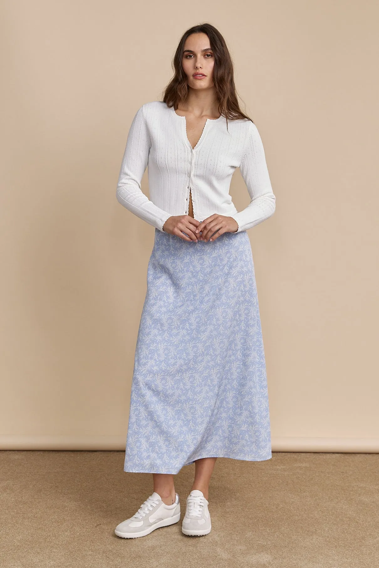 Easy Fit Edgy Look Floral printed skirt with elastic waist