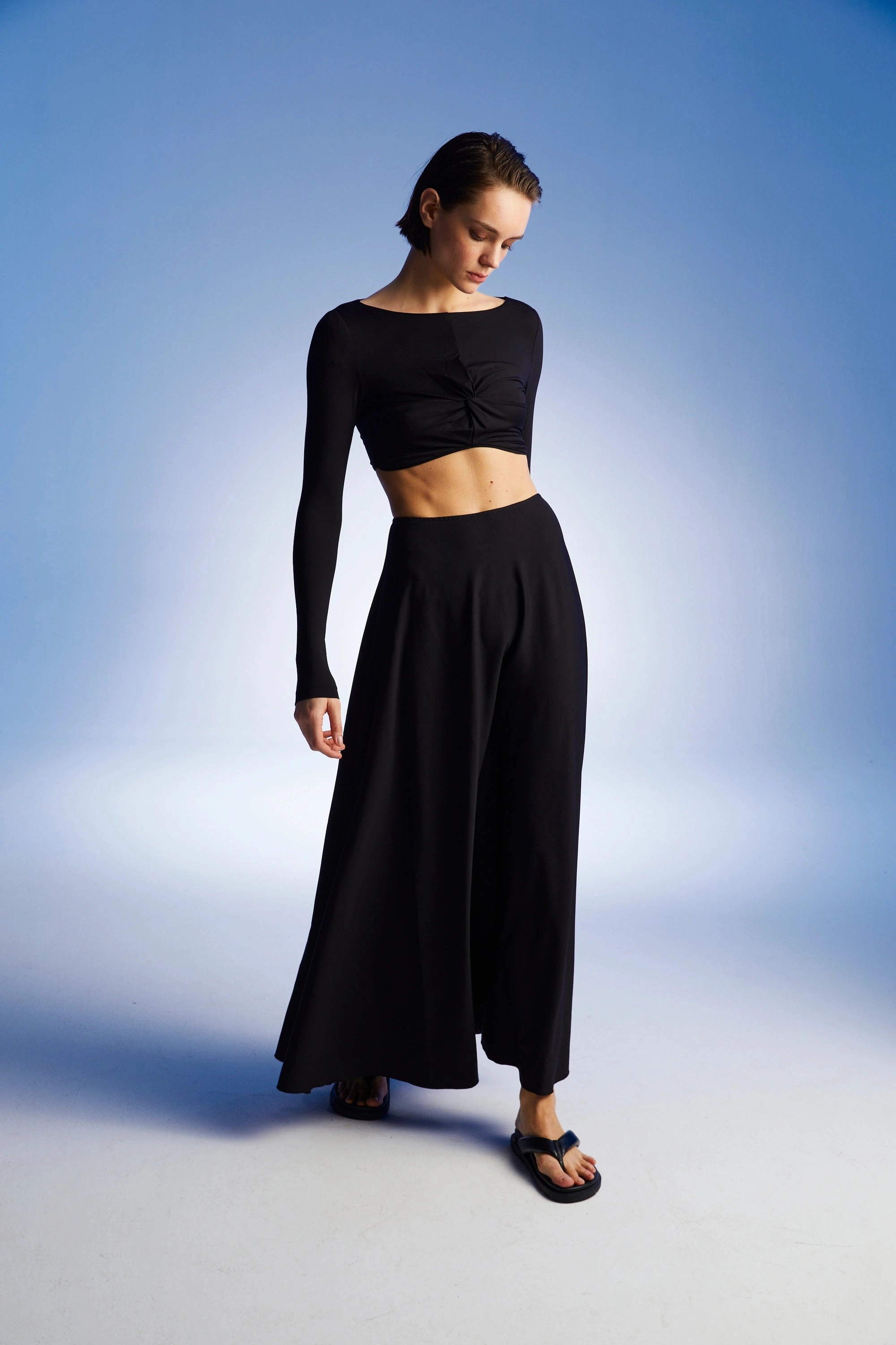 Versatile Fit Flounced Long Skirt