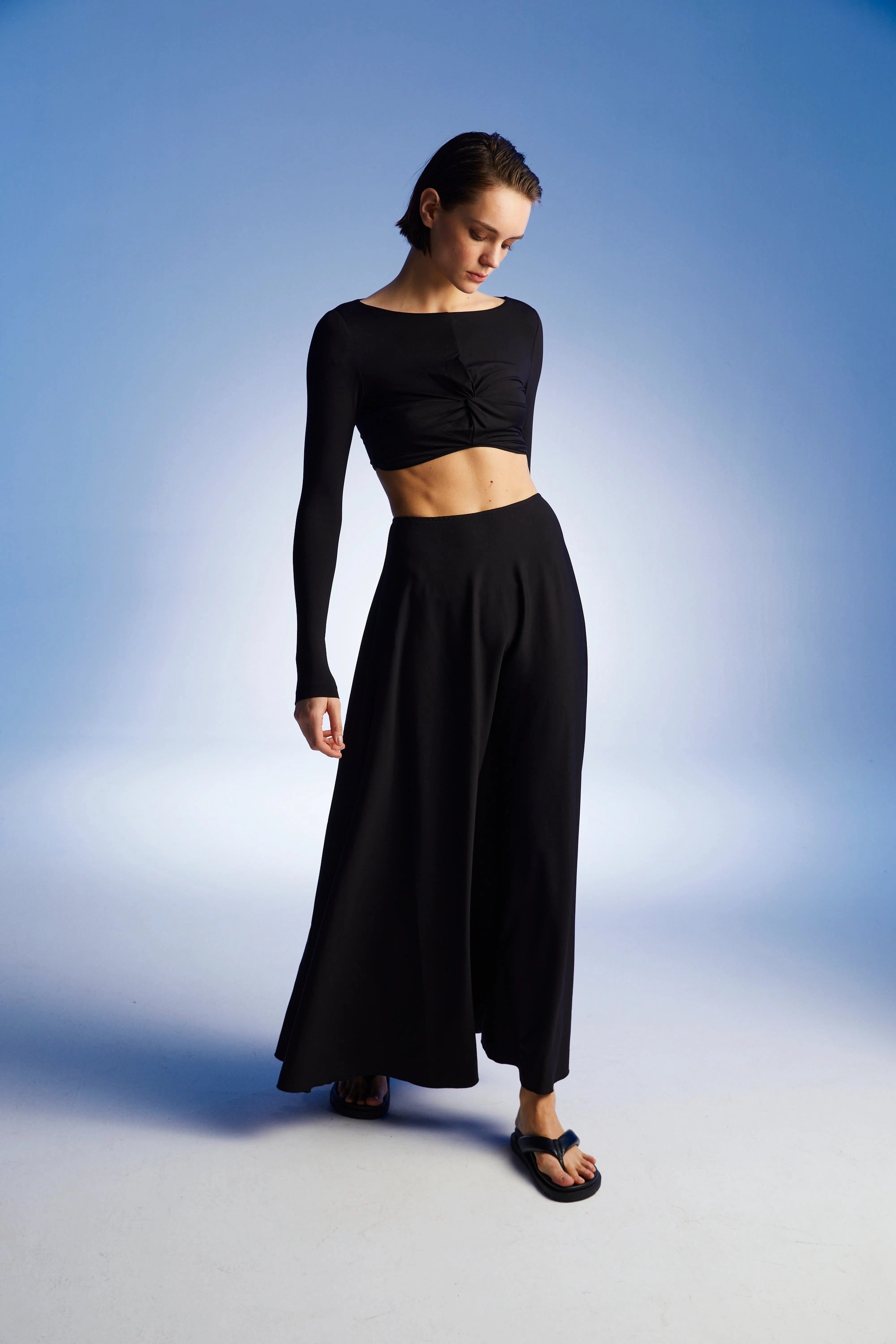 Flounced Long Skirt Travel Friendly