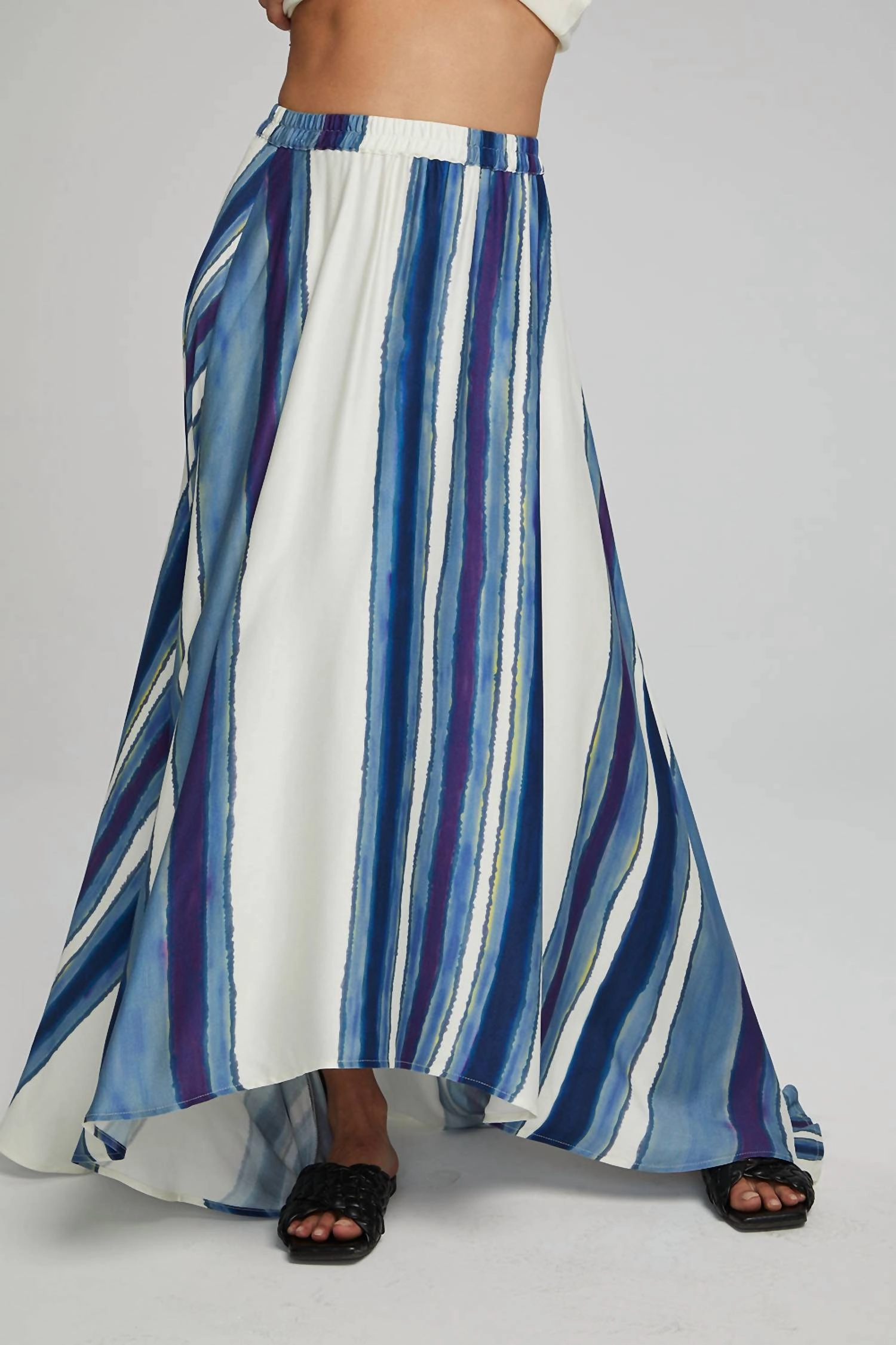 Flowy Maxi Skirt In Pacific Stripe Animal Print Date night