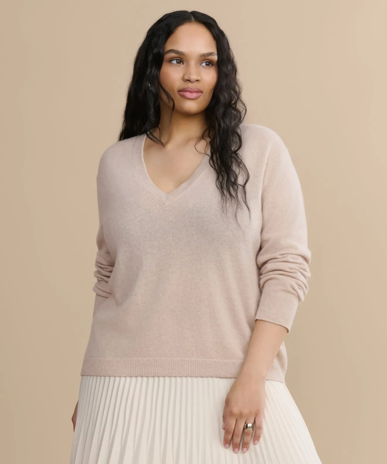 Reinforced Hemline Flynn Cashmere Sweater
