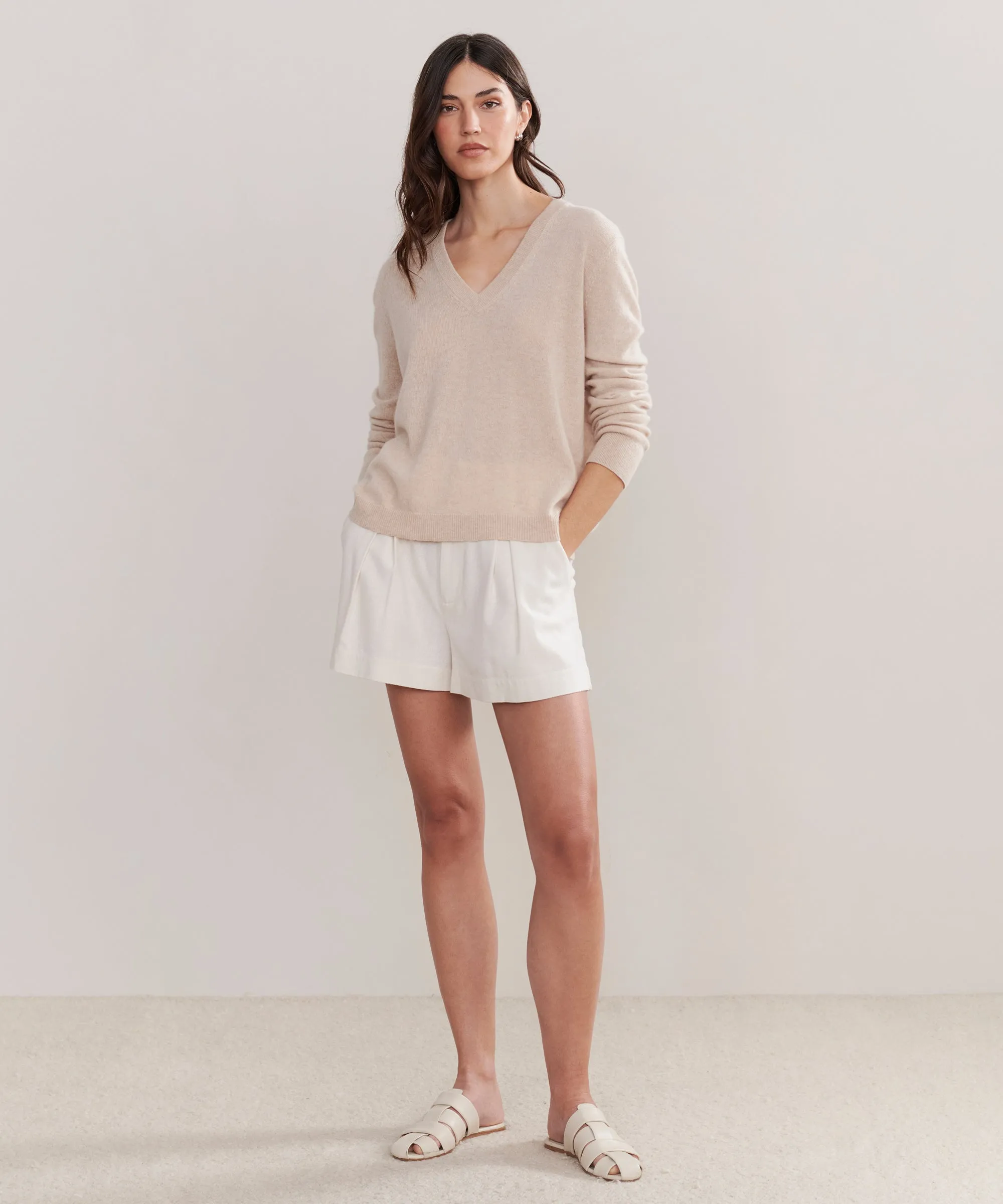 Soft Touch Brushed Surface Daily Favorite Flynn Cashmere Sweater