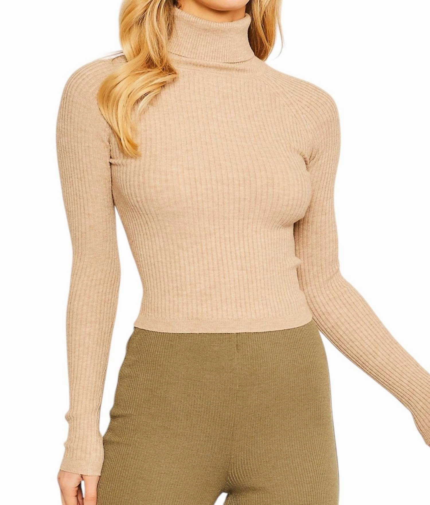 For The Record Turtleneck Sweater In Oat Winter Look