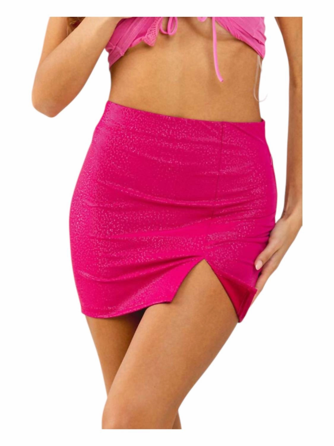 Draped Design Slim Fit Band Forever Yours Mini Skirt In Pink
