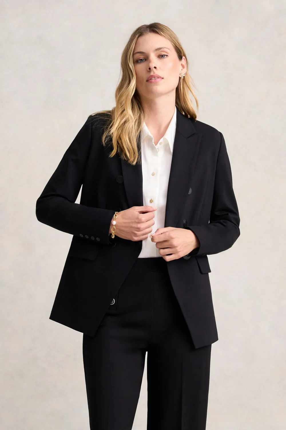 Ponte Blazer - Black Moisture wicking City Ready