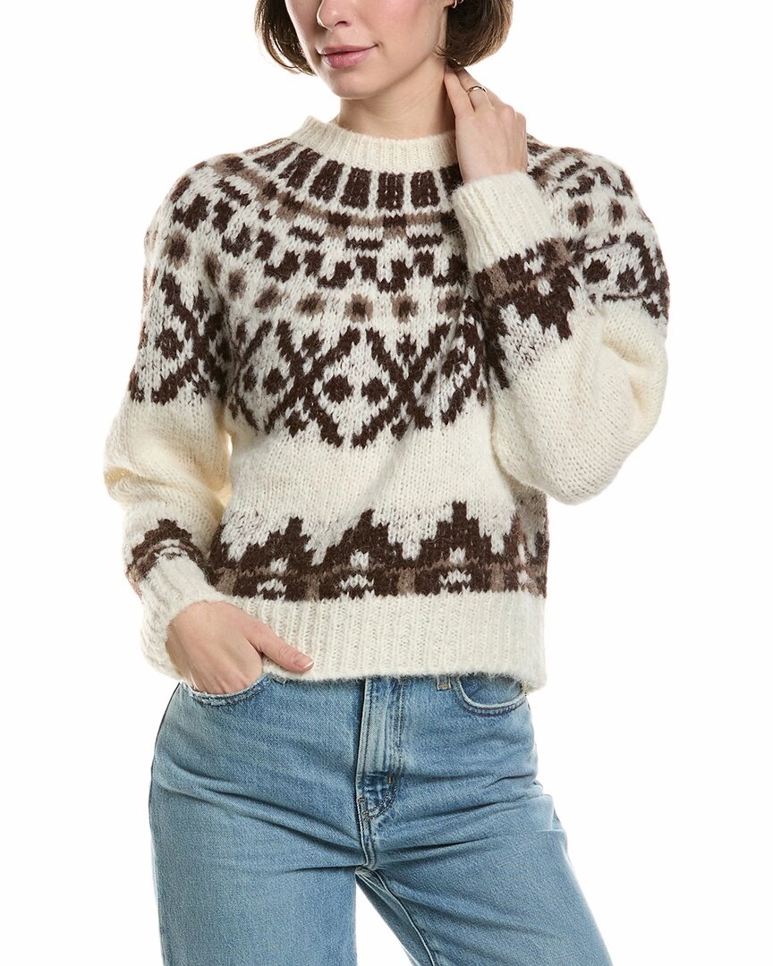 Soft Layering Wrinkle Resistant Knit FRAME Denim Fairisle Alpaca-Blend Sweater