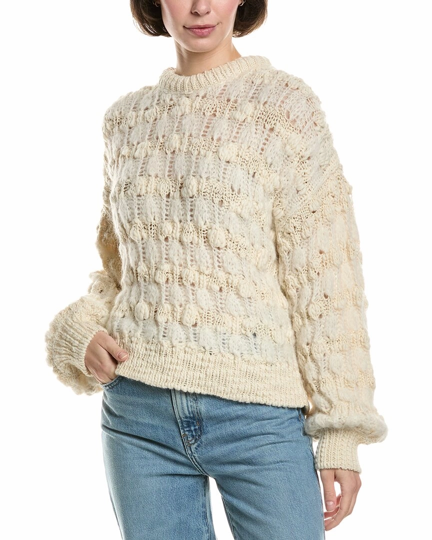 FRAME Denim Popcorn Stripe Alpaca-Blend Sweater Perfect Comfort