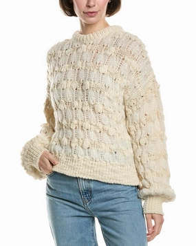 FRAME Denim Popcorn Stripe Alpaca-Blend Sweater Comfy chic