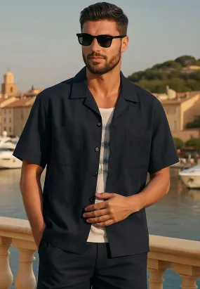 SAINT-TROPEZ LIGHTWEIGHT HOLIDAY SHIRT MIDNIGHT Urban Trend Hypoallergenic Lining