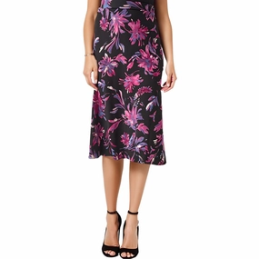 Friction Free Performance Wear Womens Printed Polyester Midi Skirt