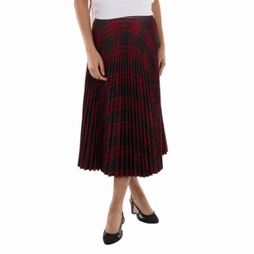 Burberry Check Pattern Pleated Skirt Modern Cut