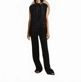Fringe Blouse In Black Modern Look Thermal regulation