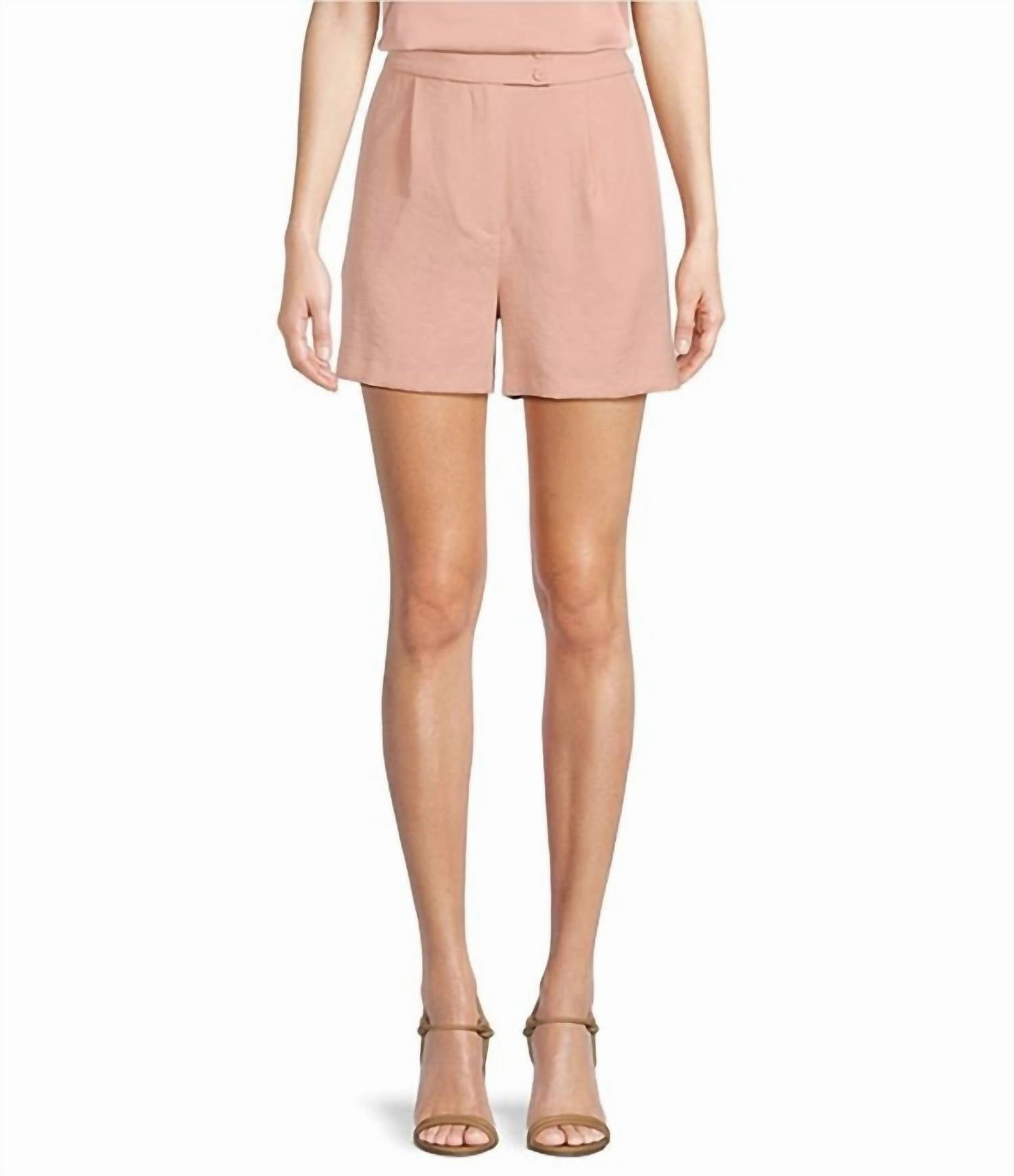 Easy Wear Silicone Gripper Strips Sienna Eco-Friendly Tailored Shorts In Rose Cloud