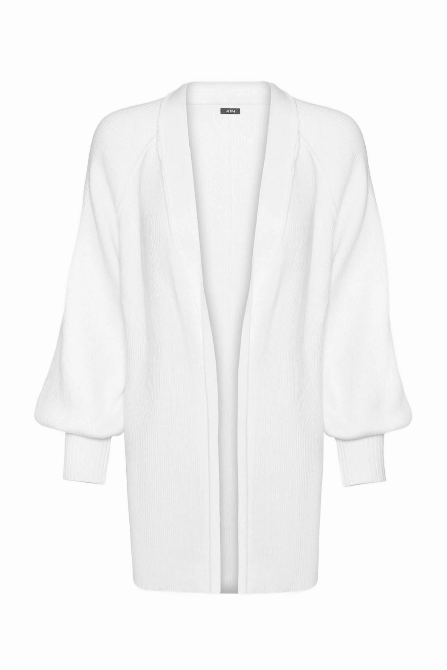 Warm and Fashionable Soft Knit Wear Fulton Sweater Jacket In Soft Blanc